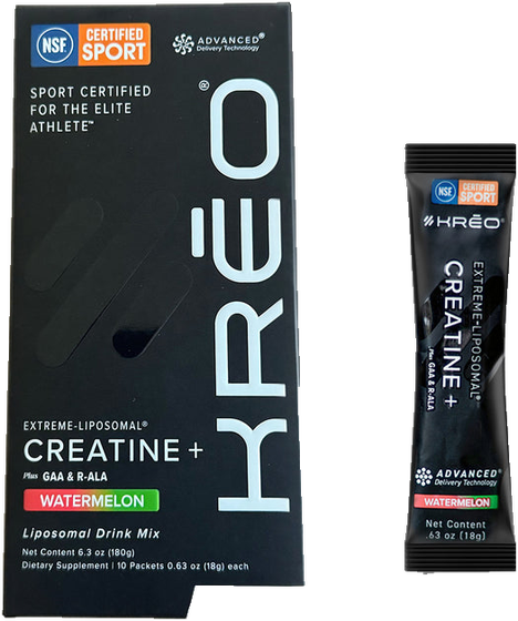 KRĒO Creatine+ 10-pack box and stick pack